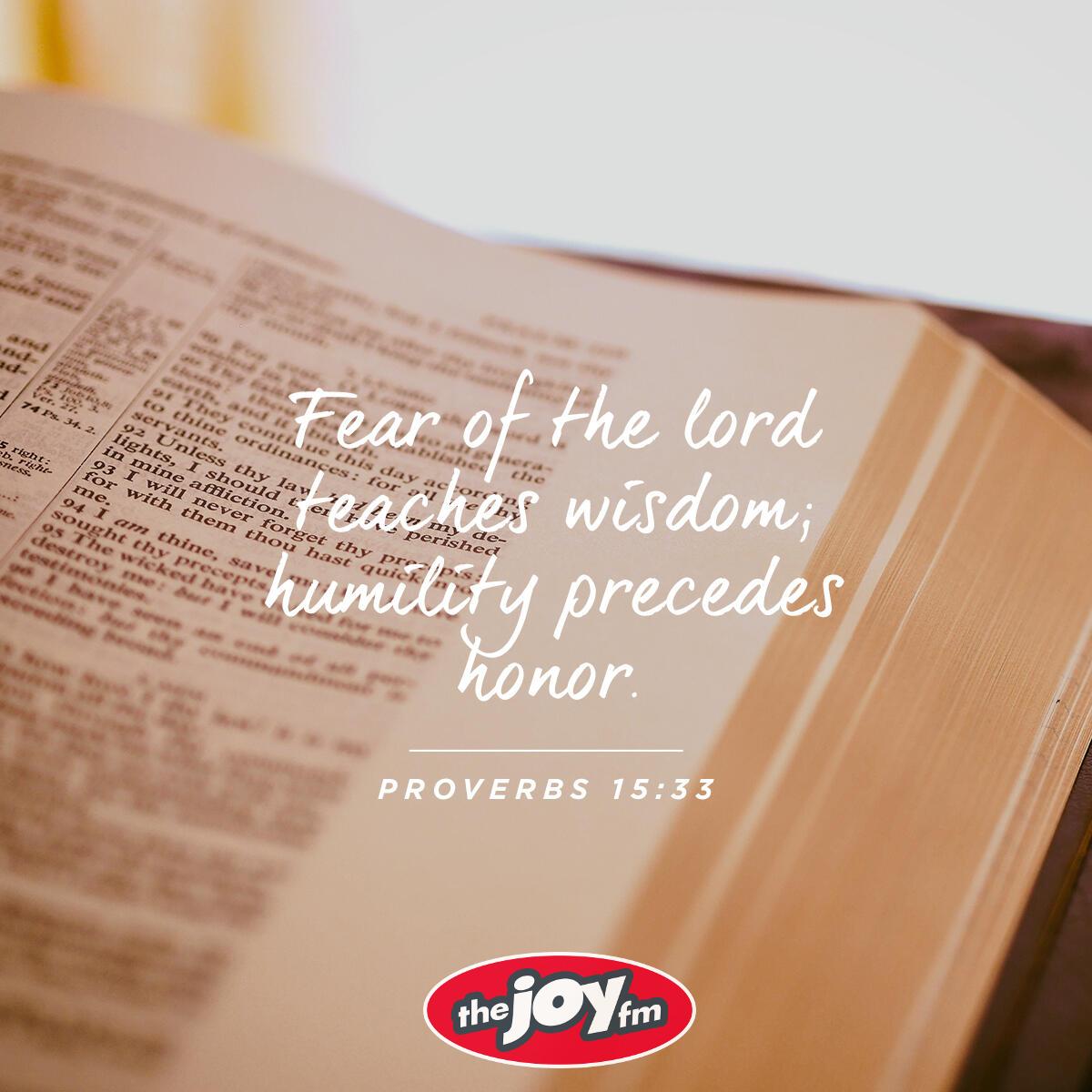 Proverbs 15: 33 - Verse of the Day