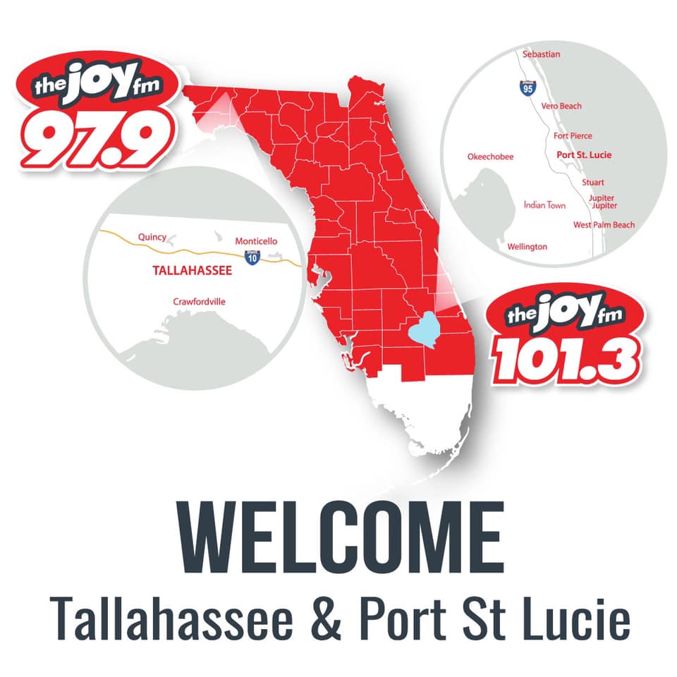 Welcome Tallahassee and Port St. Lucie! | The JOY FM - Contemporary  Christian Music, Christian Radio, Positive and Encouraging